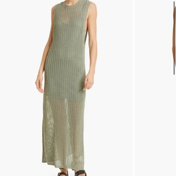 Rag & Bone Women's Riley Crochet Midi-Dress - Sage Green - Size Small